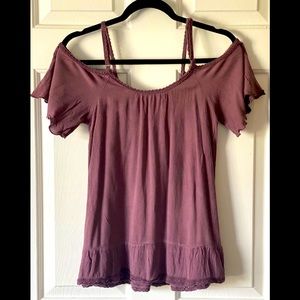 Off the shoulder top with spaghetti straps